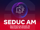 Logo da SEDUC/AM (Secretaria do Estado de Educação) com brasão oficial sobre fundo branco